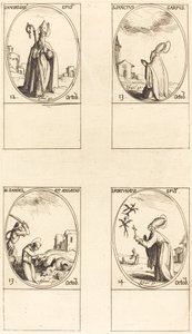 聖マクシミリアン。 聖カルパス; 聖ダニエルとアンジェラス。 聖フォルトゥナトゥス 作： Jacques Callot