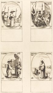 聖パトリシア、聖セクンドゥスとアレキサンダー、聖ケサリウス、聖アウグスティン。 作： Jacques Callot