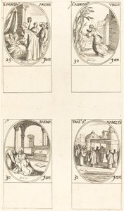 聖スルピシウス。 聖アルデゴンデス; 聖サビーナ; 聖マルコの召命 作： Jacques Callot