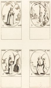 聖テレジア。 聖プラシダスとフラビア。 セントブルーノ; 聖信仰 作： Jacques Callot