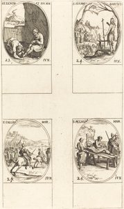 聖ゼノンと仲間たち。 洗礼者聖ヨハネ。 聖ガリカヌス。 聖ペラギウス 作： Jacques Callot