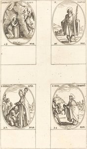 受胎告知、聖カストゥルス、聖ルパート、聖ゴントラン。 作： Jacques Callot