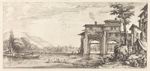 入浴者、おそらくc。 1630年。 作： Jacques Callot