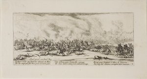 戦争の悲惨さ』より「戦い」、3枚目 作： Jacques Callot