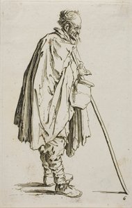 The Beggars with a Footwarmer、The Beggars のプレート 6 作： Jacques Callot