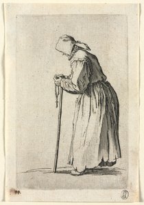 乞食：彼女のロザリオの乞食c。 1623年。 作： Jacques Callot