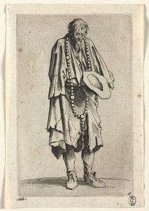 乞食：ロザリオと乞食、c。 1623年。 作： Jacques Callot