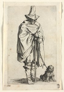 物乞い: 盲目の男と犬 作： Jacques Callot