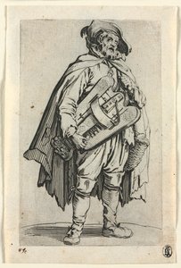 乞食：ハーディガーディプレーヤー、c。 1623年。 作： Jacques Callot