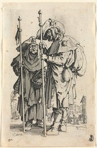 物乞い：二人の巡礼者 作： Jacques Callot