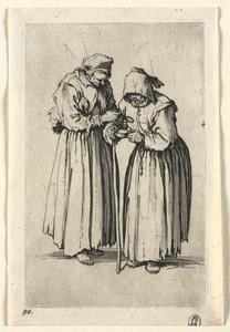 乞食：二人の乞食女c。 1623年。 作： Jacques Callot