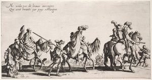 ボヘミアン：ボヘミアンの行進：ヴァンガード、c。 1621-1625。 作： Jacques Callot