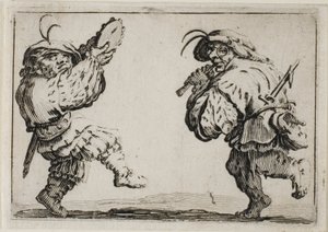 カプリスより フルートとタンバリンを持った踊り子たち 作： Jacques Callot