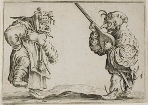 カプリースより リュートを持った踊り子たち 作： Jacques Callot