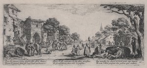 『The Miseries of War』より、道端で死ぬ（Les Mourants sur le bord desroutes） 作： Jacques Callot