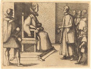 女王に感謝するトスカーナの特使 作： Jacques Callot