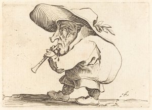 フラジオレット奏者、c。 1622年。 作： Jacques Callot