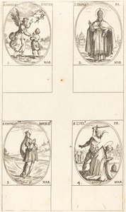 守護天使、聖シンプリチ、聖クネグンデス、聖ルシ。 作： Jacques Callot