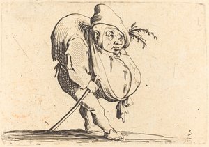 杖をついたせむし男」1622年頃 作： Jacques Callot