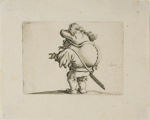 ヴァリエ フィギュア ゴビより、ボタンのラインで飾られた大腹の男 作： Jacques Callot