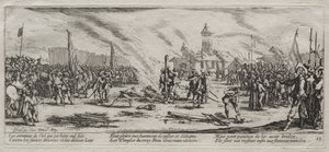 戦争の大きな悲惨：火あぶり 作： Jacques Callot