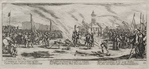 大戦争の大惨事：危機に瀕した火、1633年。 作： Jacques Callot