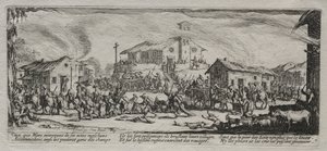 大戦争の大惨事：村の略奪と燃え、1633年。 作： Jacques Callot