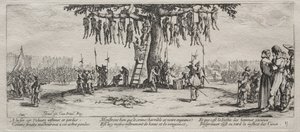 戦争の大惨事：絞首刑 作： Jacques Callot