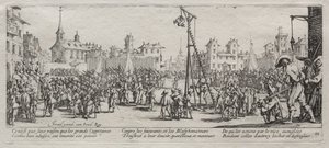 戦争の大惨事：ストラップパド 作： Jacques Callot