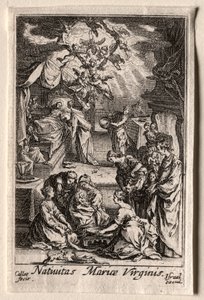 聖母の生涯：聖母の誕生。 作： Jacques Callot