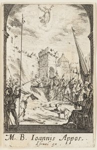 使徒たちの殉教』より「福音書記者聖ヨハネの殉教」、5枚目 作： Jacques Callot