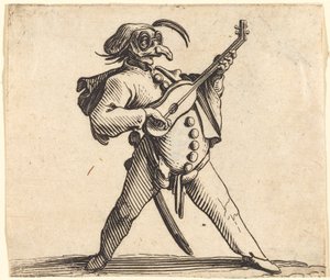 ギターを弾く仮面お笑い芸人 作： Jacques Callot