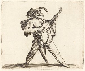 ギターを弾く仮面お笑い芸人 作： Jacques Callot