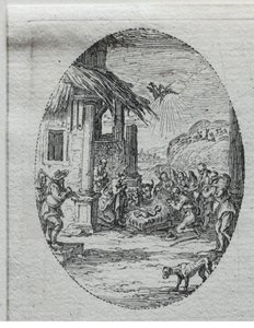 情熱の謎：羊飼いの礼拝。 作： Jacques Callot