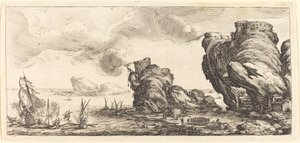 海戦、おそらくc。 1630年。 作： Jacques Callot