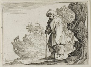 カプリセスより、バッグを運ぶ農夫 作： Jacques Callot