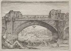 ヴェッキオ橋、フィレンツェ 作： Jacques Callot