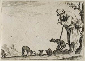 カプリースより フルートを吹く羊飼い 作： Jacques Callot