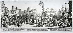 イスラエルのアンリエット（c.1590-1661）1633によって彫刻されたストラッパード、「戦争の不幸と不幸」からのプレート10 作： Jacques Callot