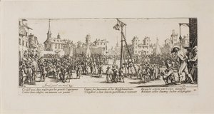 The Strappado、The Miseries of War のプレート 10 作： Jacques Callot
