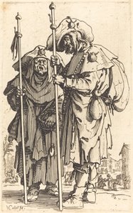 二人の巡礼者、c。 1622年。 作： Jacques Callot