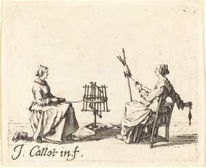 巻き上げ機と紡ぎ機 1623年頃 作： Jacques Callot