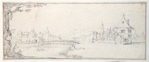 エピナルのゴーシュの橋（紙に黒チョーク 作： Jacques Callot
