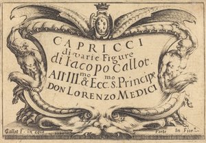 カプリッチ』のタイトルページ、1617年頃。 作： Jacques Callot