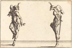 踊る 2 つのパンタロン、c。 1617年。 作： Jacques Callot