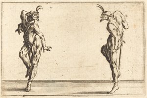 踊る 2 つのパンタロン、c。 1622年。 作： Jacques Callot