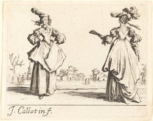 二人の社会人女性 作： Jacques Callot