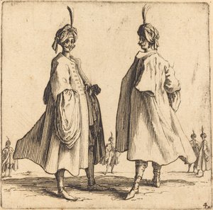 2 人のトルコ人、1617 年と 1621 年。 作： Jacques Callot
