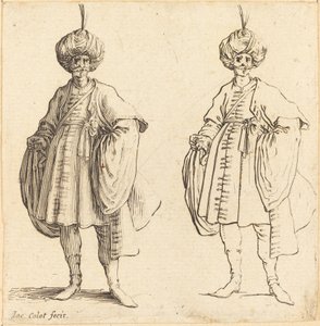 羽根付きのターバンを着た2人のトルコ人。 作： Jacques Callot