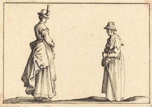 横顔の二人の女性」1617年頃 作： Jacques Callot